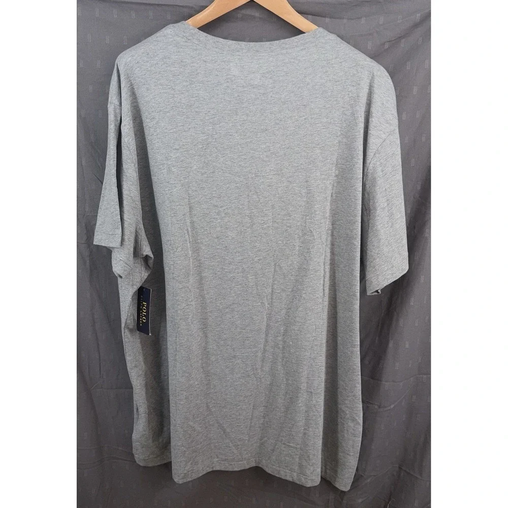 New Polo Ralph Lauren Big Spell Out Graphic Logo T-Shirt 2XB 2XL Big Gray‎ Pony